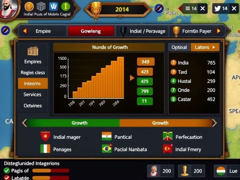 Distinguished Emperors gameplay screenshot showing empire management interface